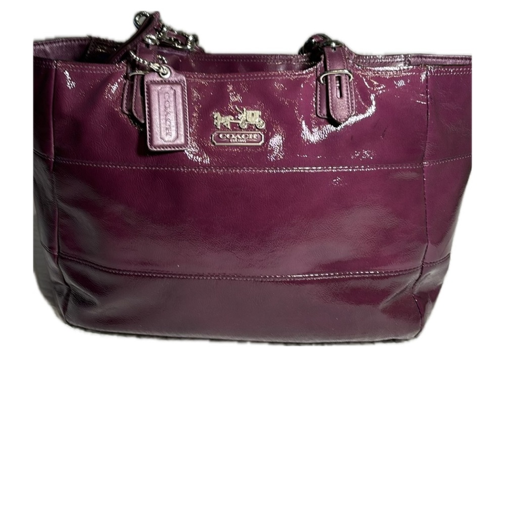 COACH shoulder tote bag, Burgundy, - Picture 1 of 5